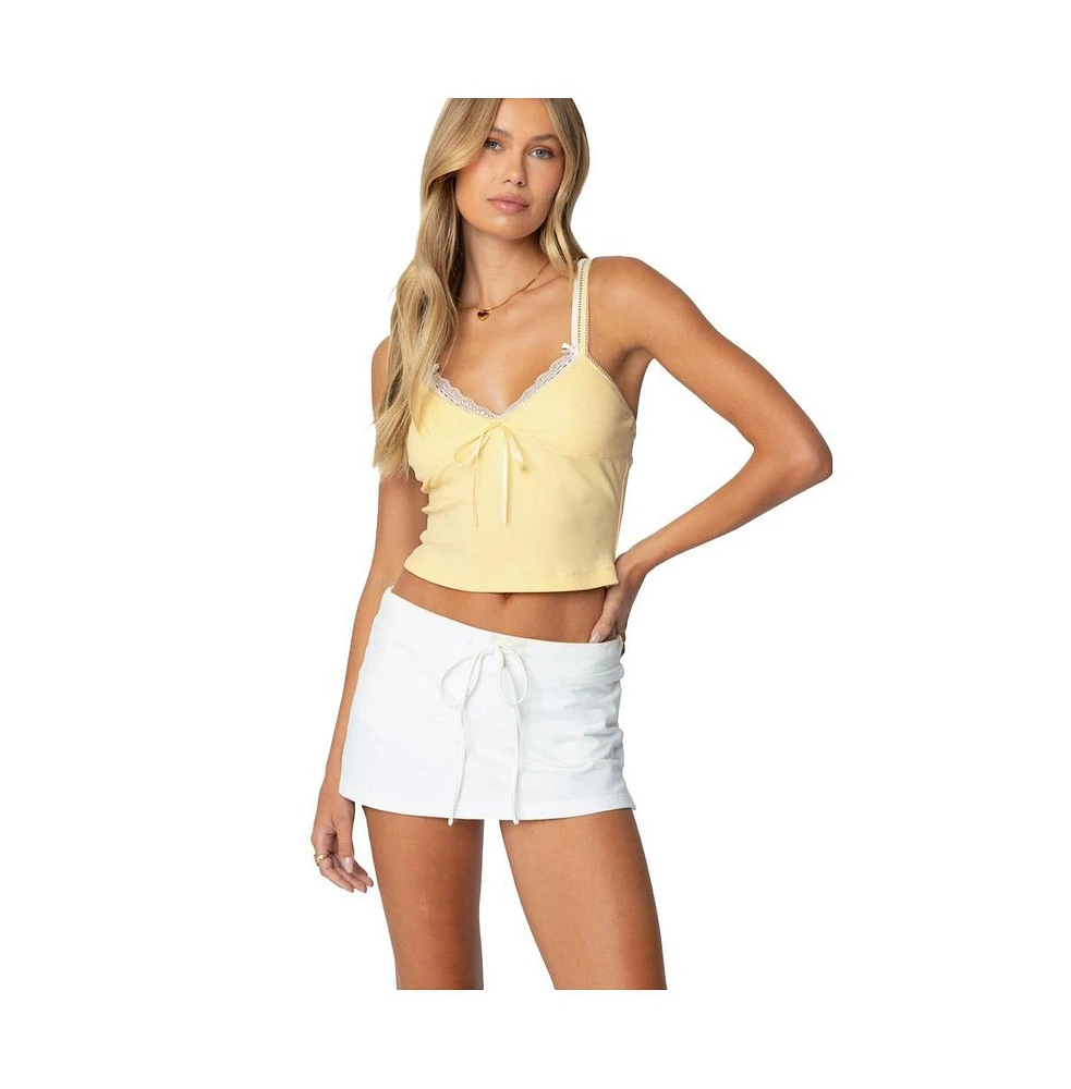 Edikted Women's Lacey Layered Tank Top