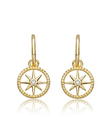 GiGiGirl 14K Gold Plated Cubic Zirconia Guiding Star Compass Dangle Earrings