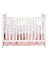 Lambs & Ivy Little Garden 3-Piece Embroidered Floral Baby Crib Bedding Set