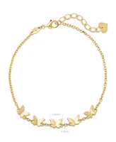 Devata Butterfly Chain Bracelet in 14K Gold, 6.5 inches adj to 7.5 inches, approx. 3 grams