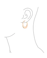 Bling Jewelry Geometric Fashion Big Flat Oval Hoop Earrings For Women Black Ip Or Rose Gold Plated Stainless Steel 1.25 Inch Diameter