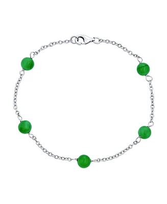 Bling Jewelry Tin Cup Pink Black White Freshwater Cultured 7MM Pearl Natural Green Jade Chain Station Pearls Bracelet For Women Yellow Gold Plated Ste