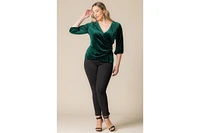 Kiyonna Plus Odette Velvet Faux Wrap Top