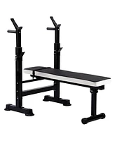 BalanceFrom Fitness Adjustable Strength Training Workout Station, Black & White