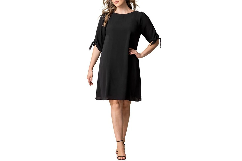 Kiyonna Plus Manhattan Shift Dress with Tie Sleeves