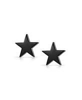 Bling Jewelry Unisex American Patriotic Celestial Rock Star Super Stars Stud Earrings For Men Women Stainless Steel 10MM