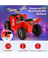 Gymax Kids Electric Ride On Atv Toy 6V Battery Powered Vehicle w/ Direction Control Rose Red