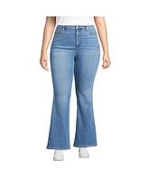 Lands' End Women's Recover Denim High Rise Skinny Flare Jeans