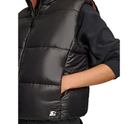 Starter Women's Reversible Zip-Front Puffer Vest