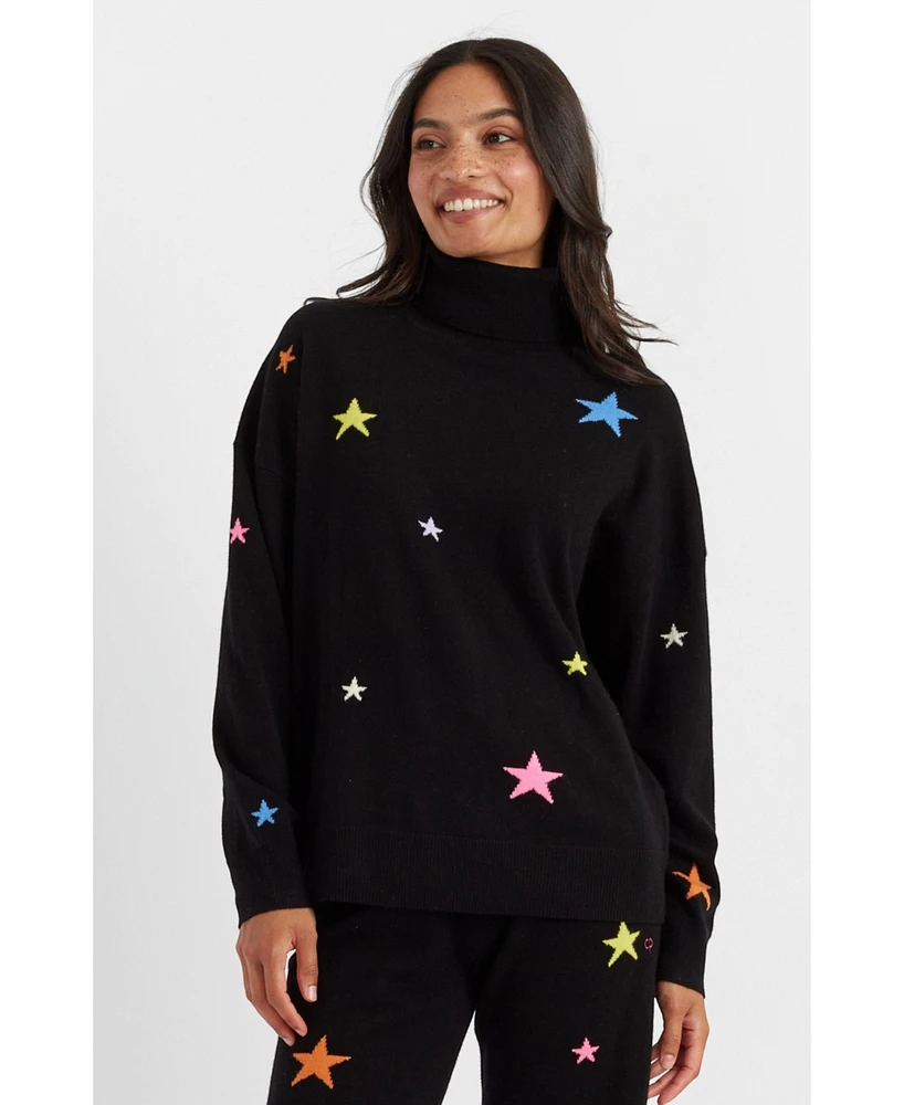 Chinti and Parker Women's & Wool-Cashmere Star Rollneck Sweater