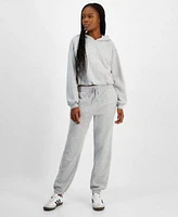 Madden Girl Rhinestone Embellished Hoodie Jogger Pants