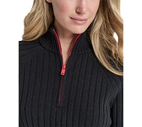 Dkny Sport Women's Half-Zip Mock Neck Top