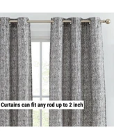 Hlc.me Avalon Jacquard Slub Texture - Privacy Curtains with Grommet Lightweight Window Curtain Panels