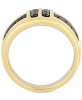 Men's Black Diamond Multirow Channel-Set Ring (1 ct. t.w.) in 10k Gold