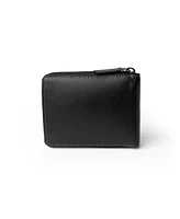 Club Rochelier Men's Full Leather Zipper Around Wallet with Center Wing