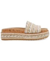 Steve Madden Women's Bellar Raffia Platform Footbed Slide Sandals