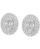 Effy Lab Grown Diamond Oval Double Halo Stud Earrings (2-7/8 ct. t.w.) in 14k White Gold