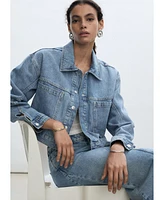 Mango Women's Pocketed Denim Jacket