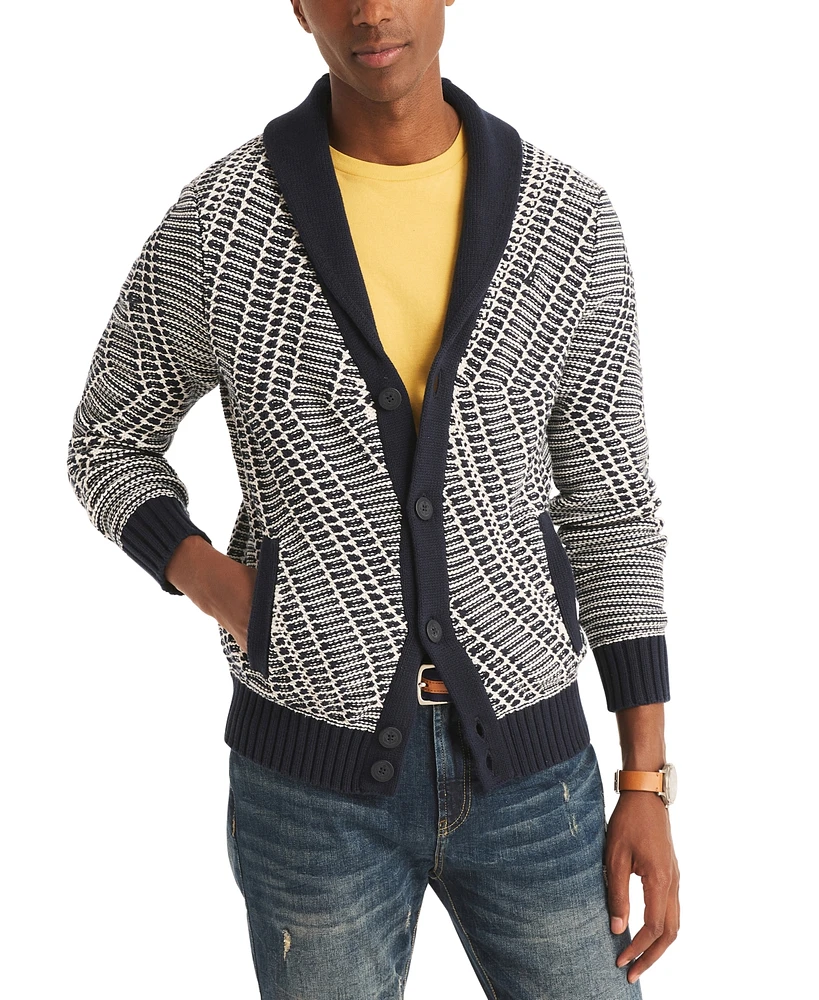 Nautica Men's Classic-Fit Textured Shawl-Collar Cardigan