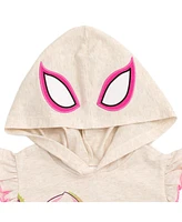 Spiderman Girls Marvel Spider-Man Spider-Gwen Ghost Spider Cosplay Hooded Tank Top & French Terry Shorts Outfit Set to