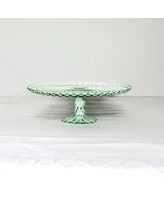 Amici Home Rochester Footed Glass Cake Stand - Green