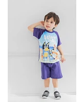 Bluey Boys Bingo Dad Mom T-Shirt Tank Top and French Terry Shorts 3 Piece Outfit Set to