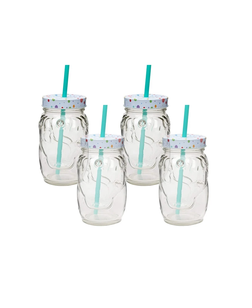 Amici Home Unicorn Mason Jar - Set of 4