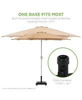 Best Choice Products 81lb. Heavy Duty Square Concrete Rolling Patio Umbrella Base Stand w/ Locking Wheels