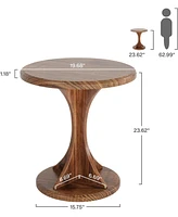 Tribesigns Round End Side Table: Wood Small Sofa Chair Side Table for Living Room, Mid-Century Bedside Nightstand for Bedroom, Accent Table, Easy Asse