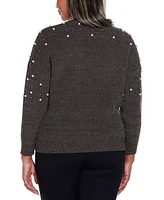 Belldini Black Label Plus Embellished Drop-Shoulder Lurex Sweater