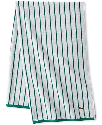 Lacoste Home Centre Mark Cotton Jacquard Stripe Bath Towel, 30" x 52"