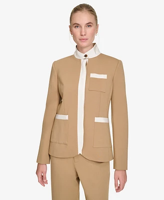 Tommy Hilfiger Women's Colorblocked Patch-Pocket Blazer