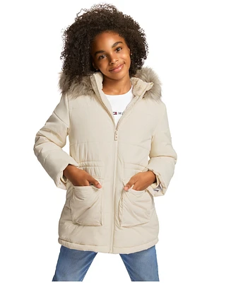 Tommy Hilfiger Big Girls Patch Pocket Anorak Puffer