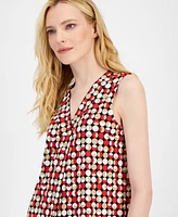 Anne Klein Women's Sleeveless Printed Blouse, Created for Macy's