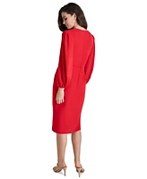 Dkny Women's Tie-Waist Faux-Wrap Sheath Dress