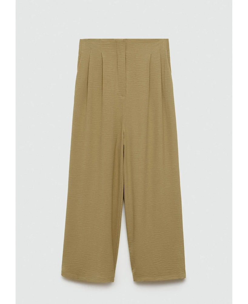 Mango Women's Textured Wideleg Pants