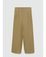 Mango Women's Textured Wideleg Pants