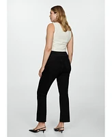 Mango Women's Maternity Flared Cropped Jeans