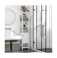 White Bathroom Storage Cabinet – Sleek and Practical Organizer for Efficient Bathroom Storage