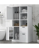 Slickblue Bathroom Storage Cabinet Space-Saving Design with Shelves for Organized Storage