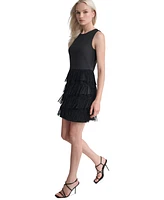 Dkny Women's Tiered Fringe-Trim Shift Dress