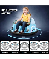 Costway 12V Electric 360° Spin Car Toy Ride on Bumper for Toddlers with Remote Control