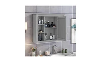 Slickblue Wall Mounted Bathroom Storage Cabinet Compact and Space-Saving Organizer for Small Bathrooms