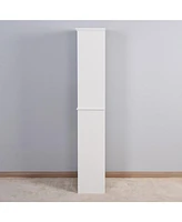 Slickblue Bathroom Floor Storage Cabinet with 2 Doors Living Room Wooden Cabinet with 6 Shelves 15.75 x 11.81 x 66.93 inch