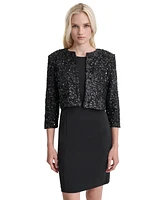 Dkny Women's Sequin Collarless Jacket