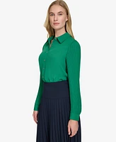 Tommy Hilfiger Women's Pleat-Sleeve Button-Front Shirt