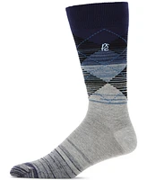 Perry Ellis Portfolio Men's Ombre Striped Argyle Dress Socks