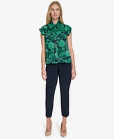 Tommy Hilfiger Women's Garden Floral Flutter-Sleeve Top