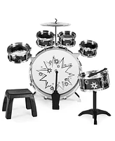 Best Choice Products 11-Piece Kids Starter Drum Set w/ Bass Drum, Tom Drums, Snare, Cymbal, Stool, Drumsticks