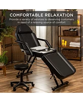 Best Choice Products 71in 3-Section Massage Bed, Spa & Salon Facial, Tattoo Chair w/ Hydraulic Stool - Black